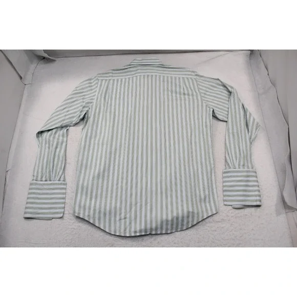 Banana Republic Dress Shirt French Cuff Striped Long Sleeve Mens XL 17-17.5 - Picture 10 of 11